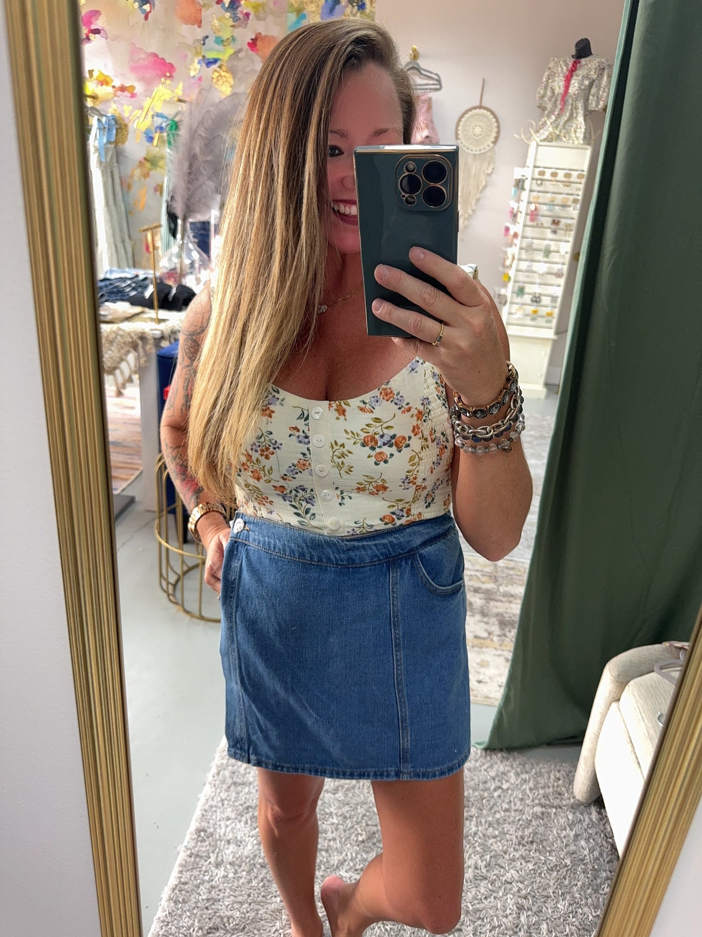 The Denim Wrap Skort