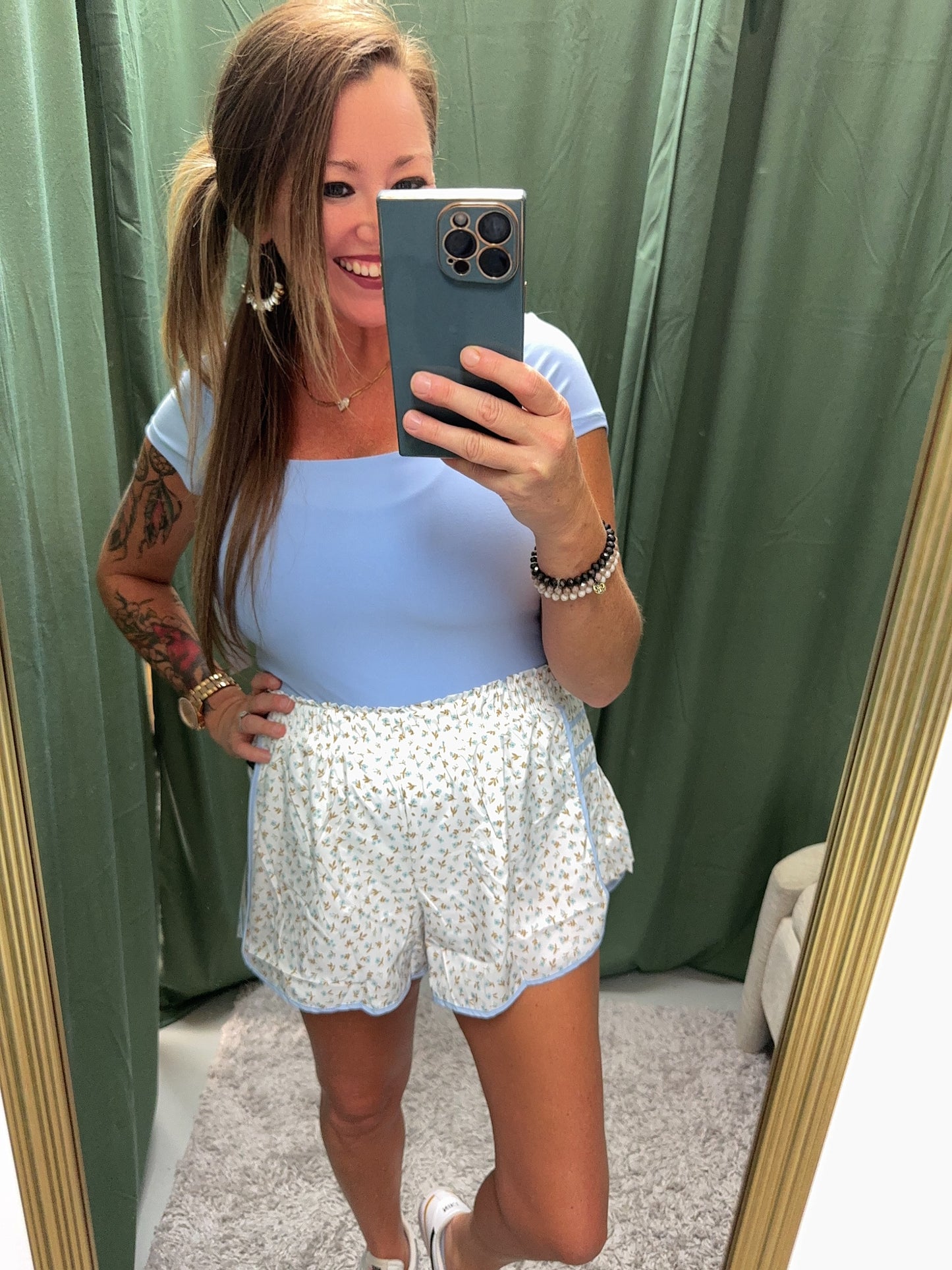Blue Petal Wind Shorts