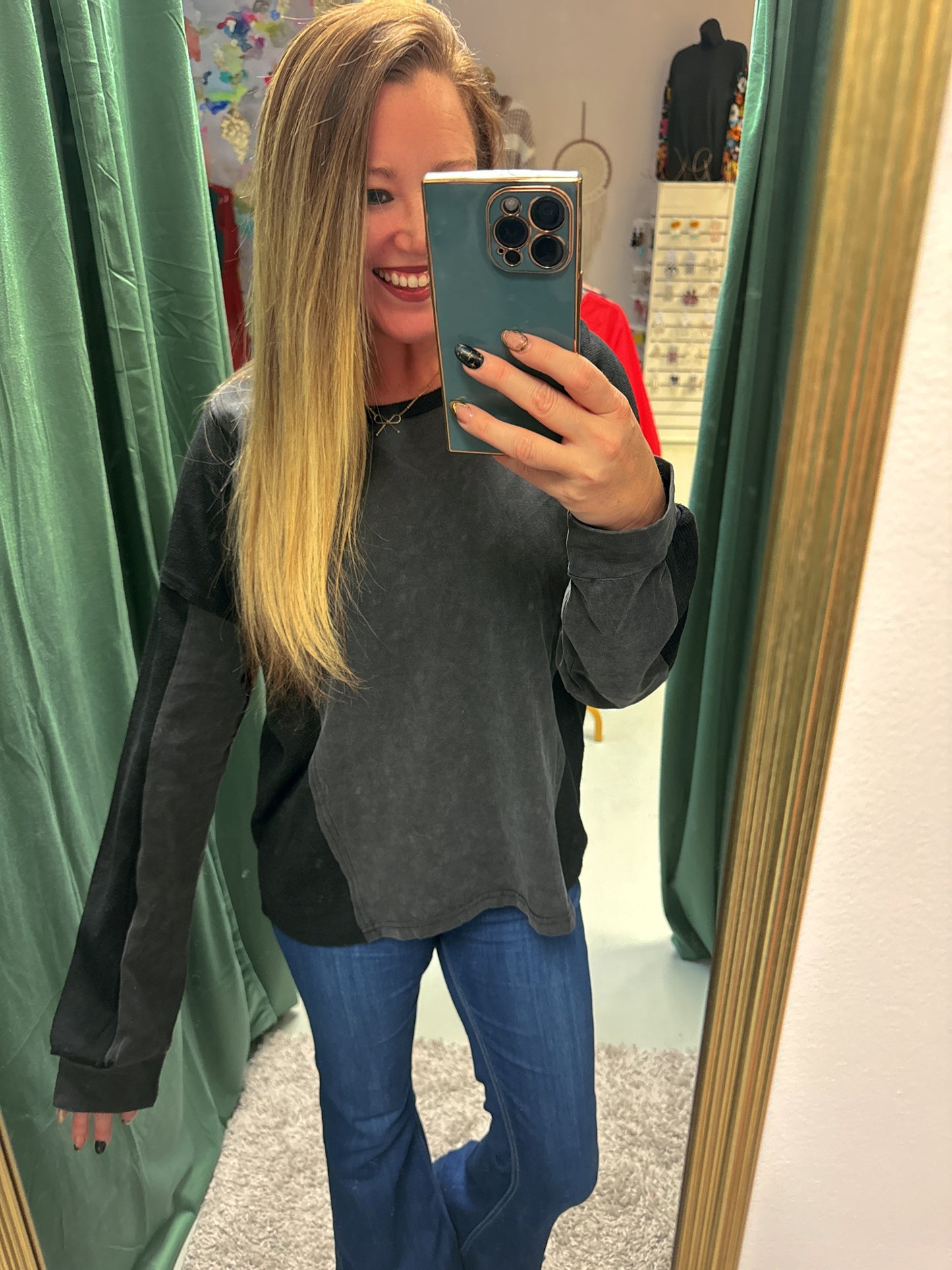 Mineral Wash Layering Top - Black