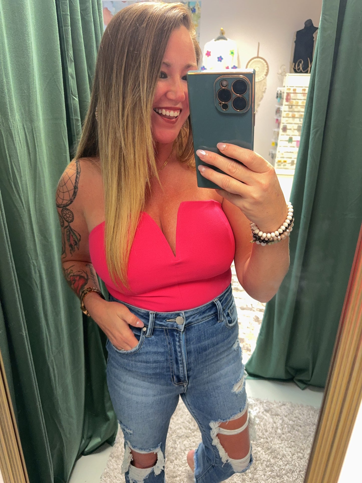 V-Wire Fuchsia Bodysuit