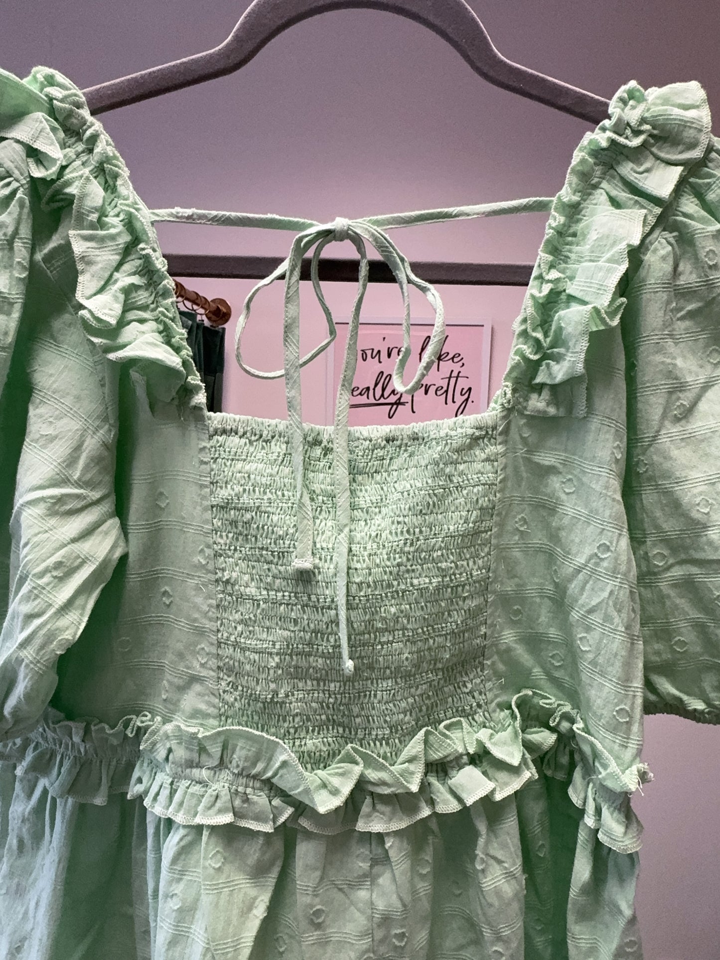 Light Green Umgee Babydoll Top