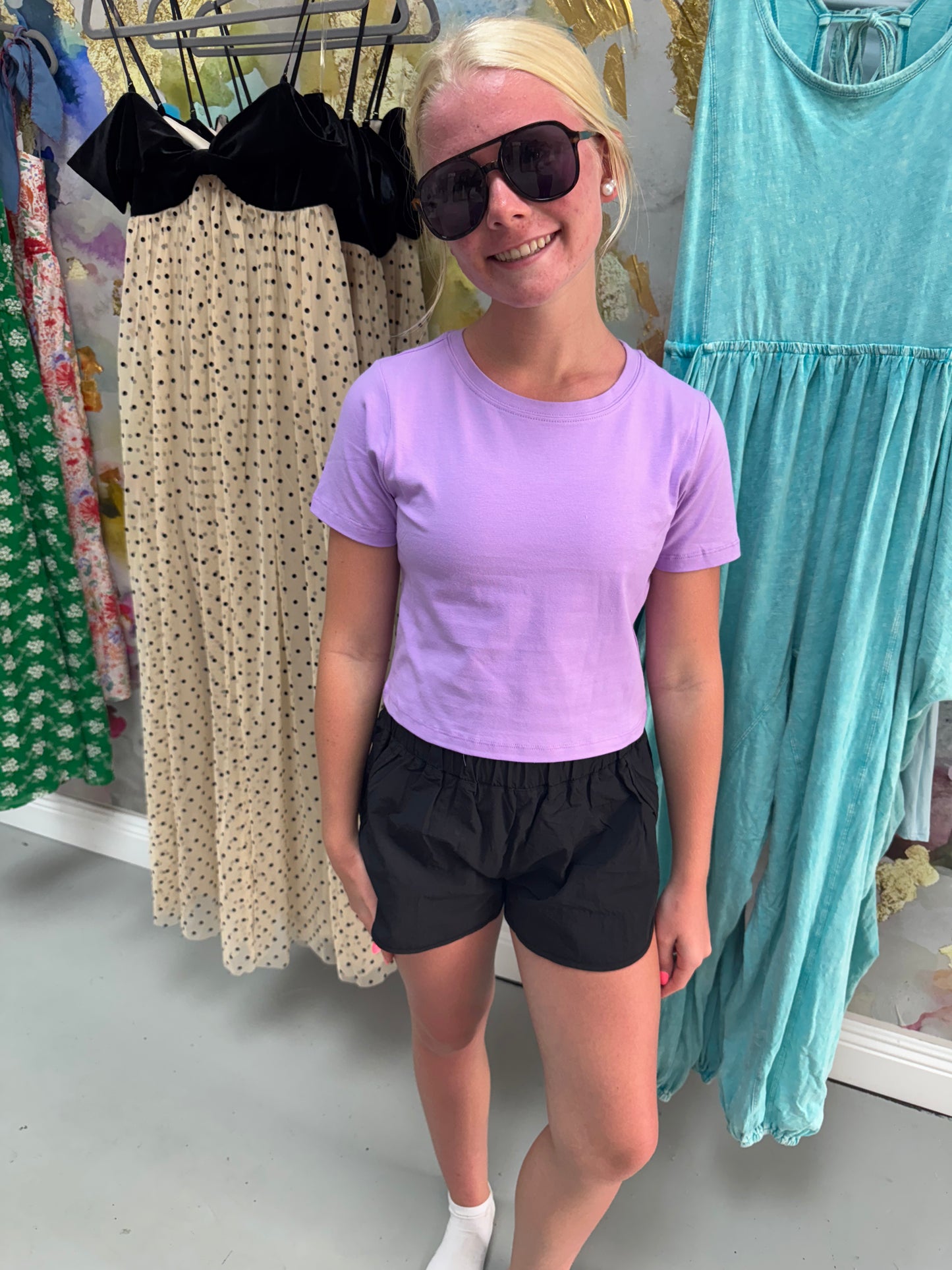 Go Team Short Sleeve Crop Top