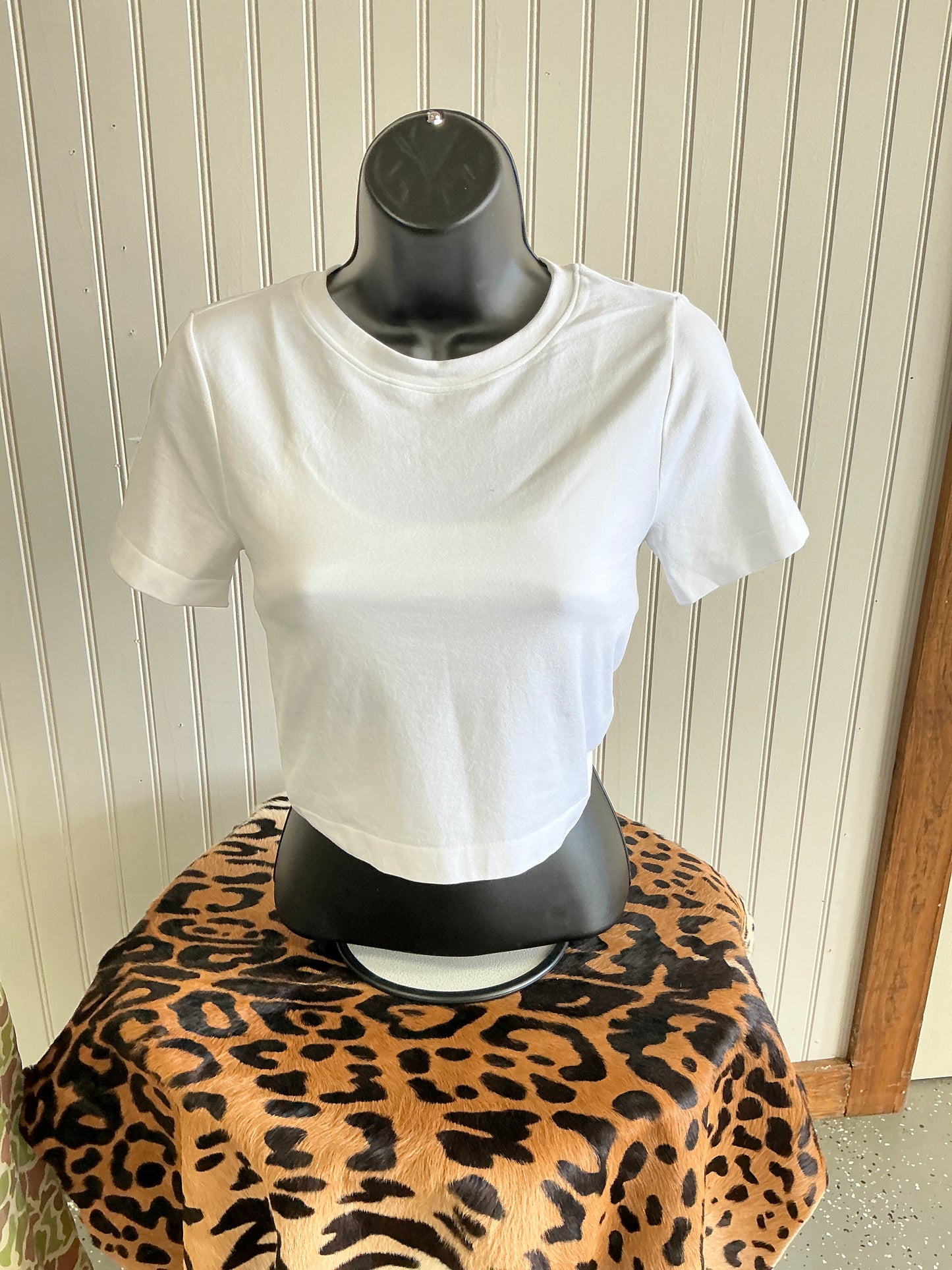 White Crop Top Tee