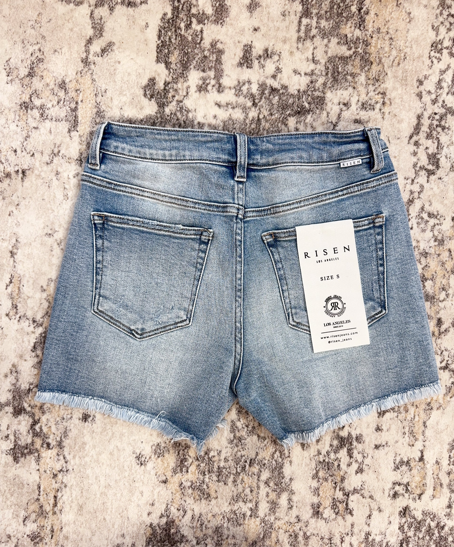 Maxine High-Rise Button Down Step Side Risen Shorts (Light)