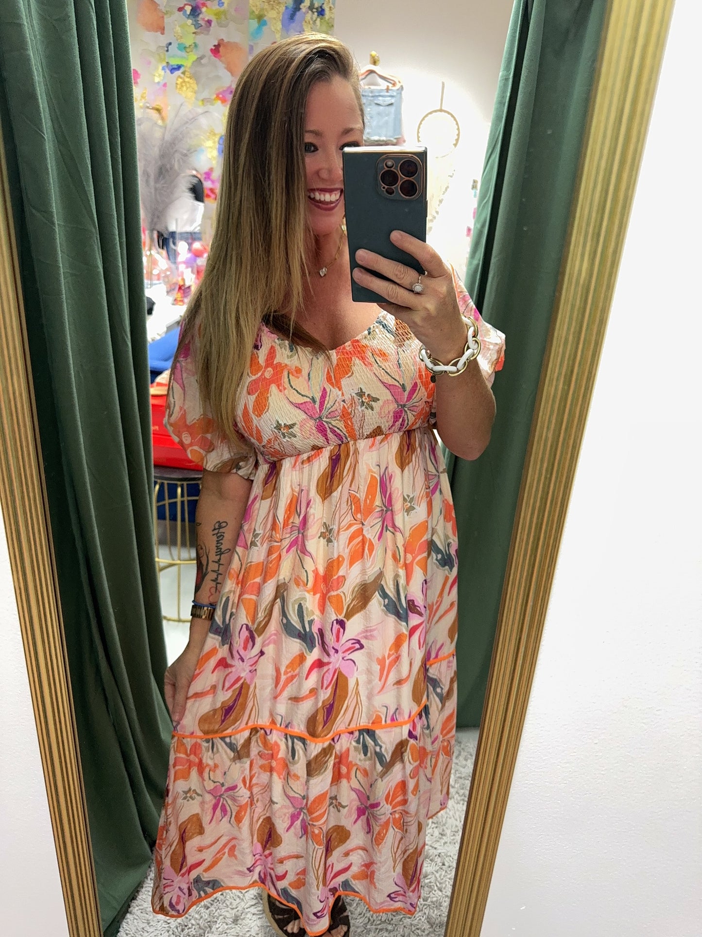 Resort Ready Floral Tiered Dress