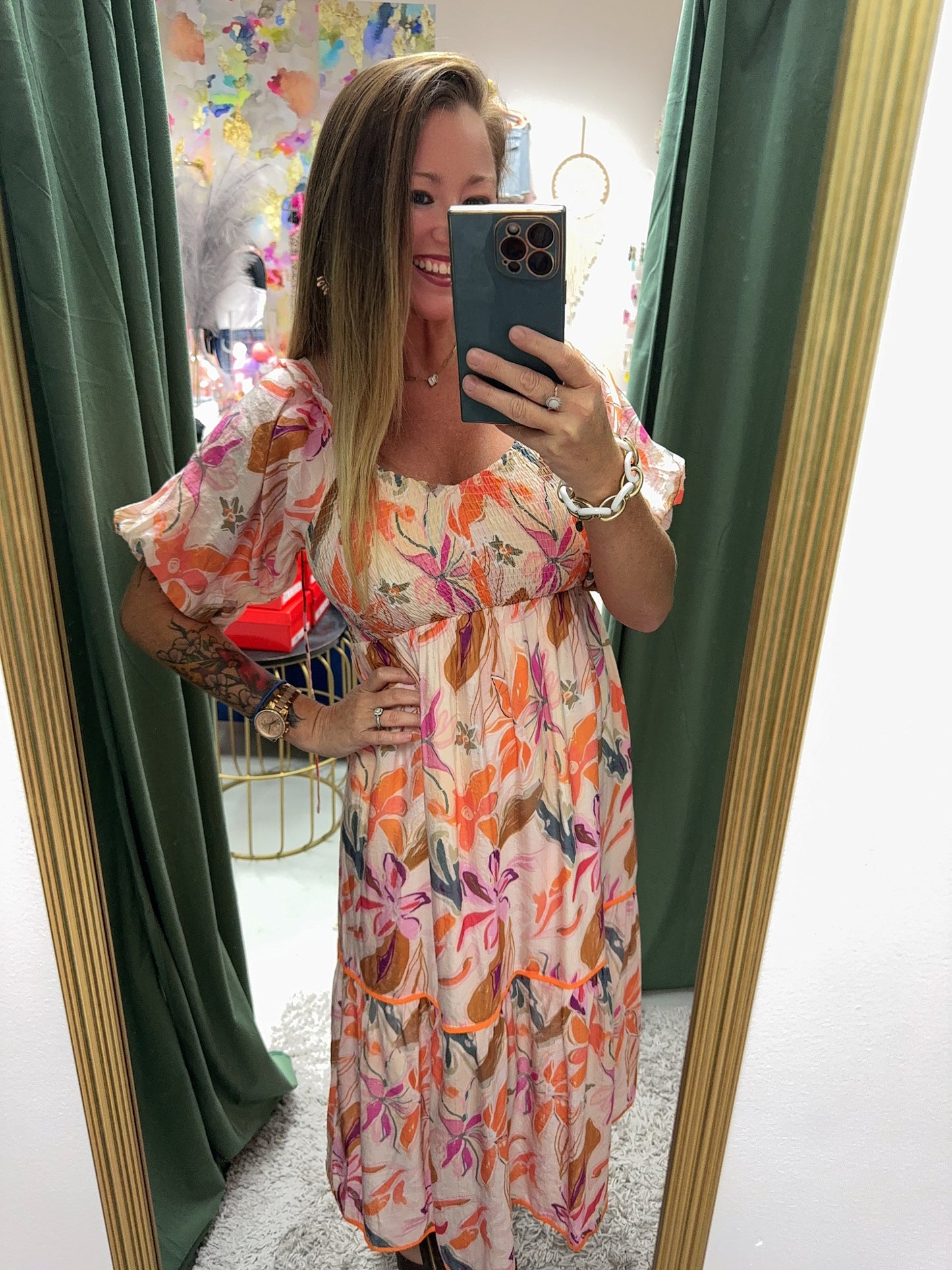 Resort Ready Floral Tiered Dress