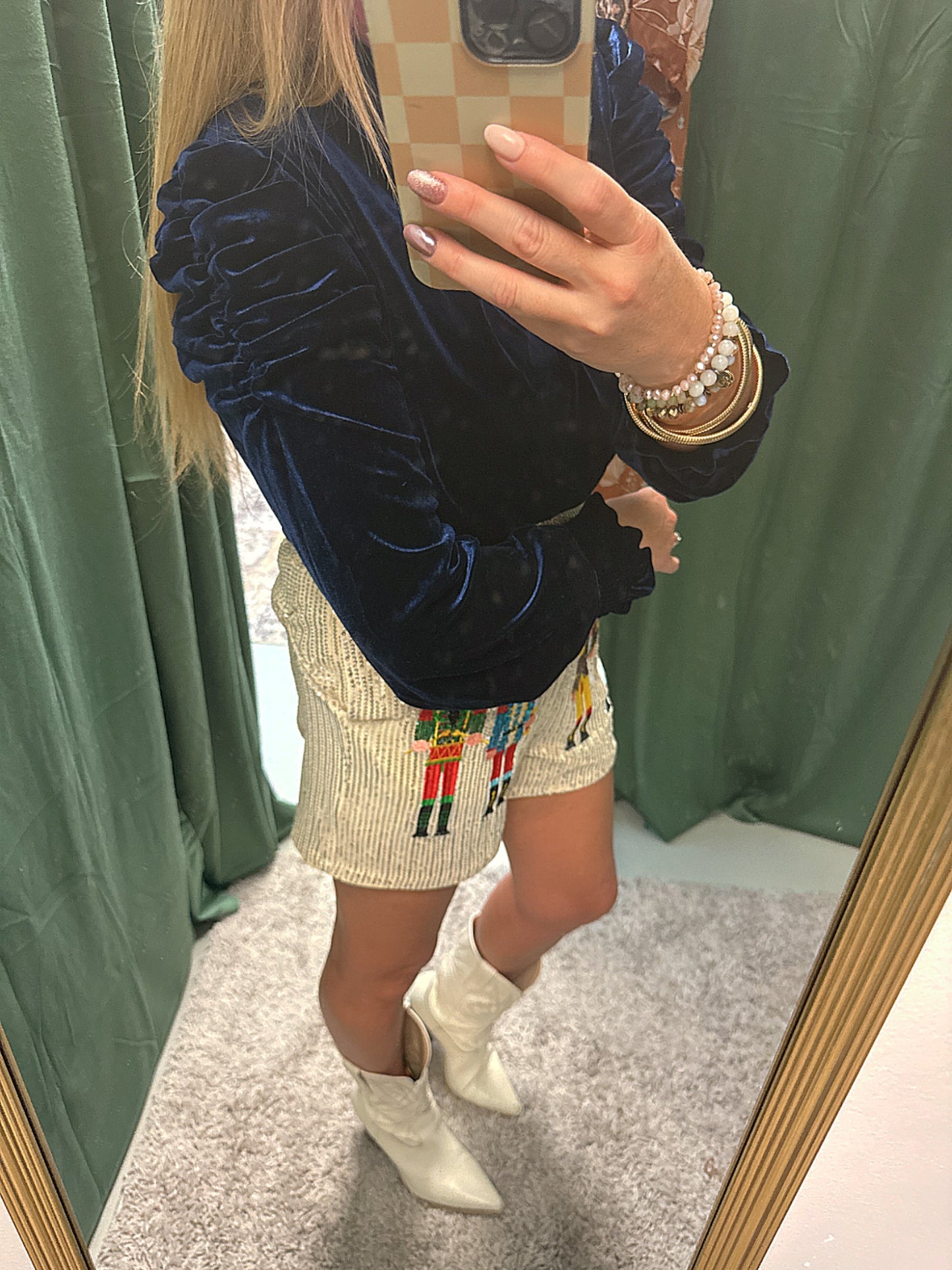 Blue Velvet Bow Top