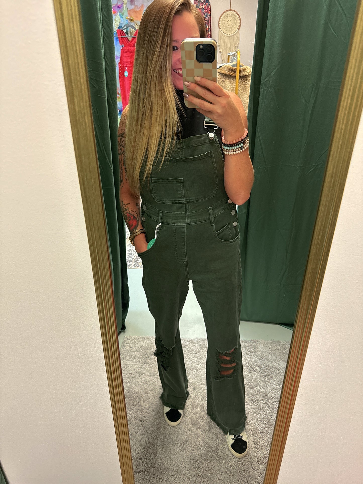 Dahlia Crop Wide Leg Overall - Olive