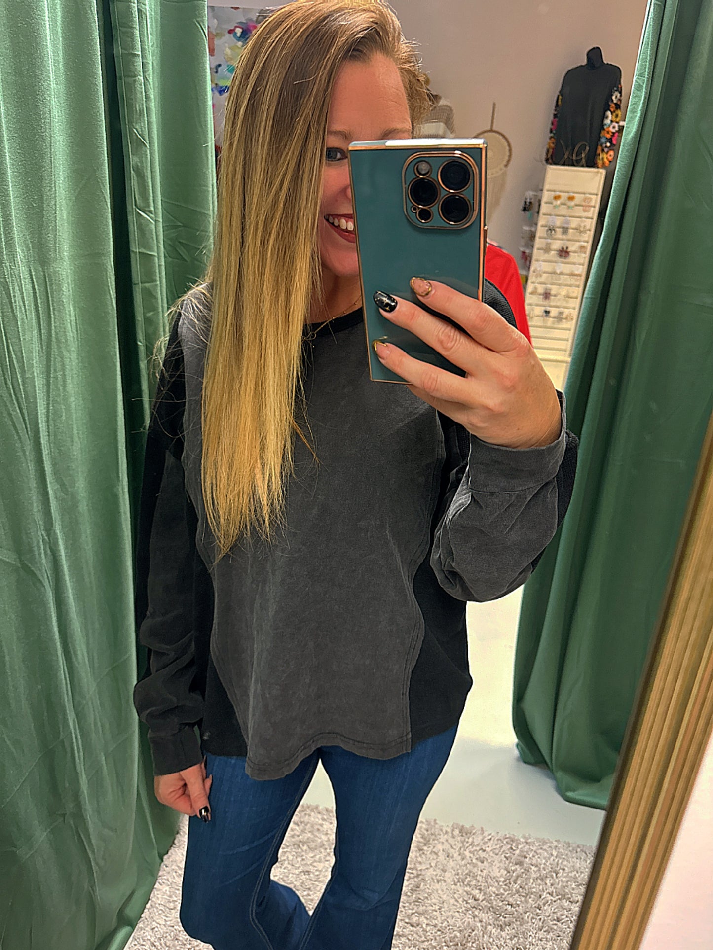 Mineral Wash Layering Top - Black