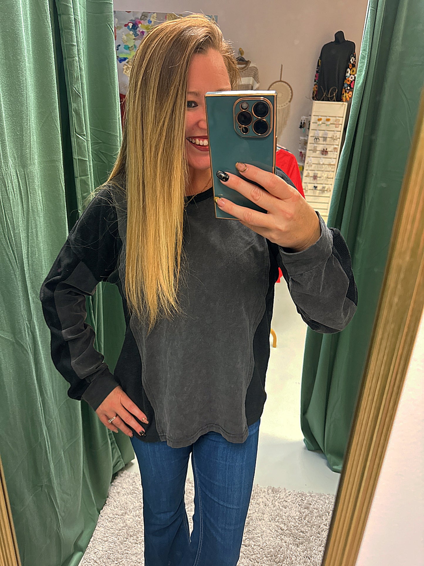 Mineral Wash Layering Top - Black