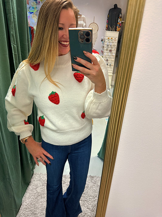 Strawberry Chunky Knit Sweater
