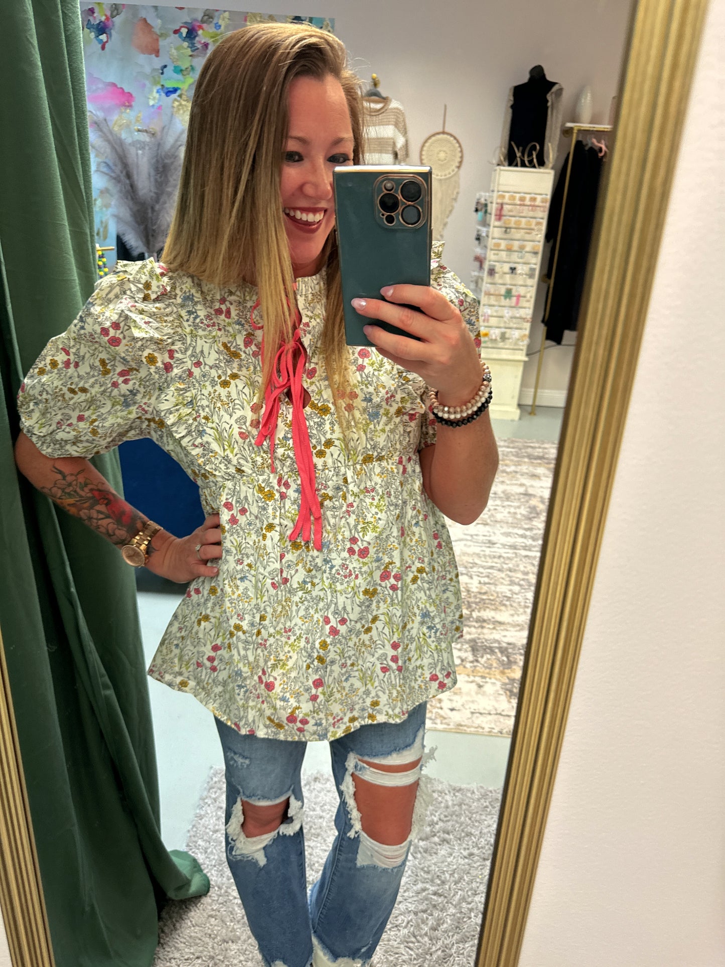 Floral Print Umgee Blouse