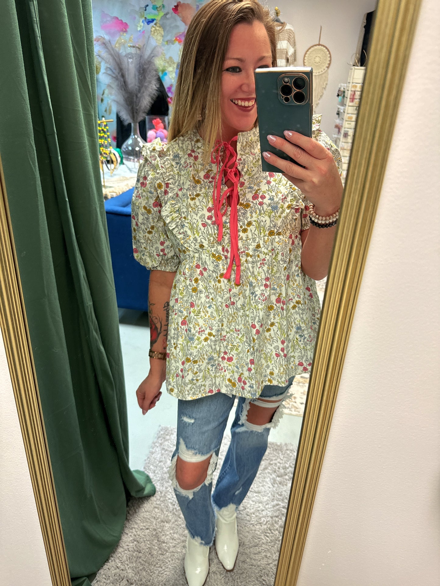 Floral Print Umgee Blouse