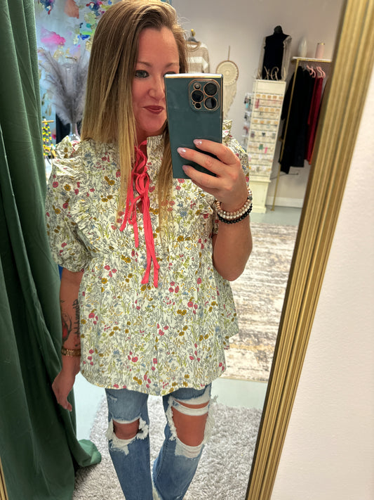 Floral Print Umgee Blouse