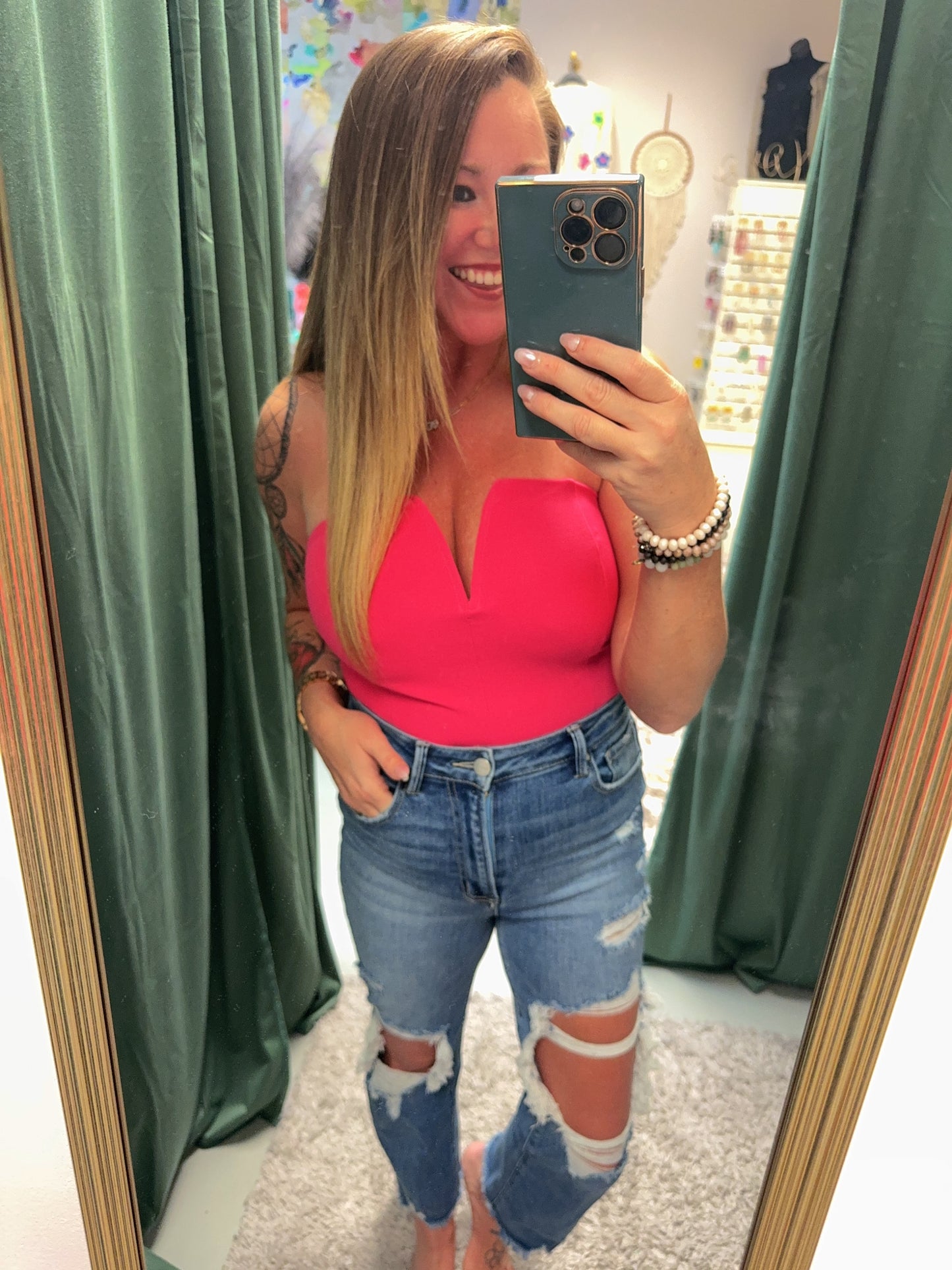 V-Wire Fuchsia  Bodysuit