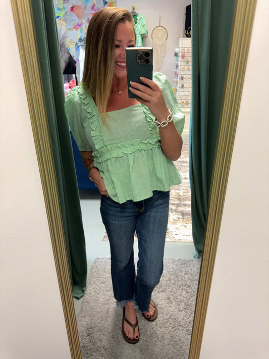 Light Green Umgee Babydoll Top