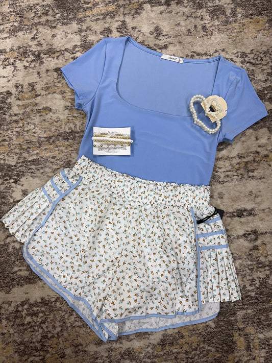 Blue Petal Wind Shorts