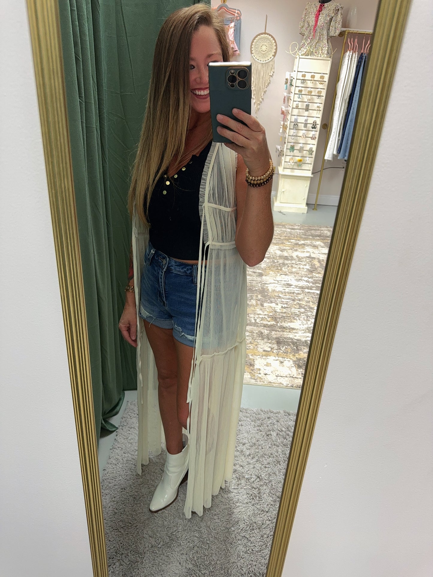 Sheer Tulle Layering Maxi Top