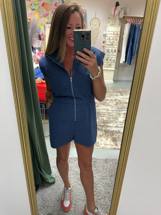 On The Go Zip Up Romper
