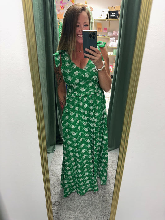 Green Embroidered Dress