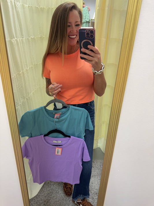Go Team Short Sleeve Crop Top
