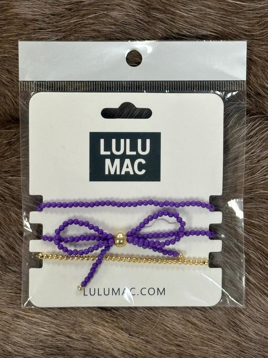 Lulu Mac Beaded Bow Bracelet Stack