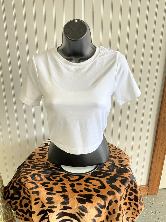 White Crop Top Tee