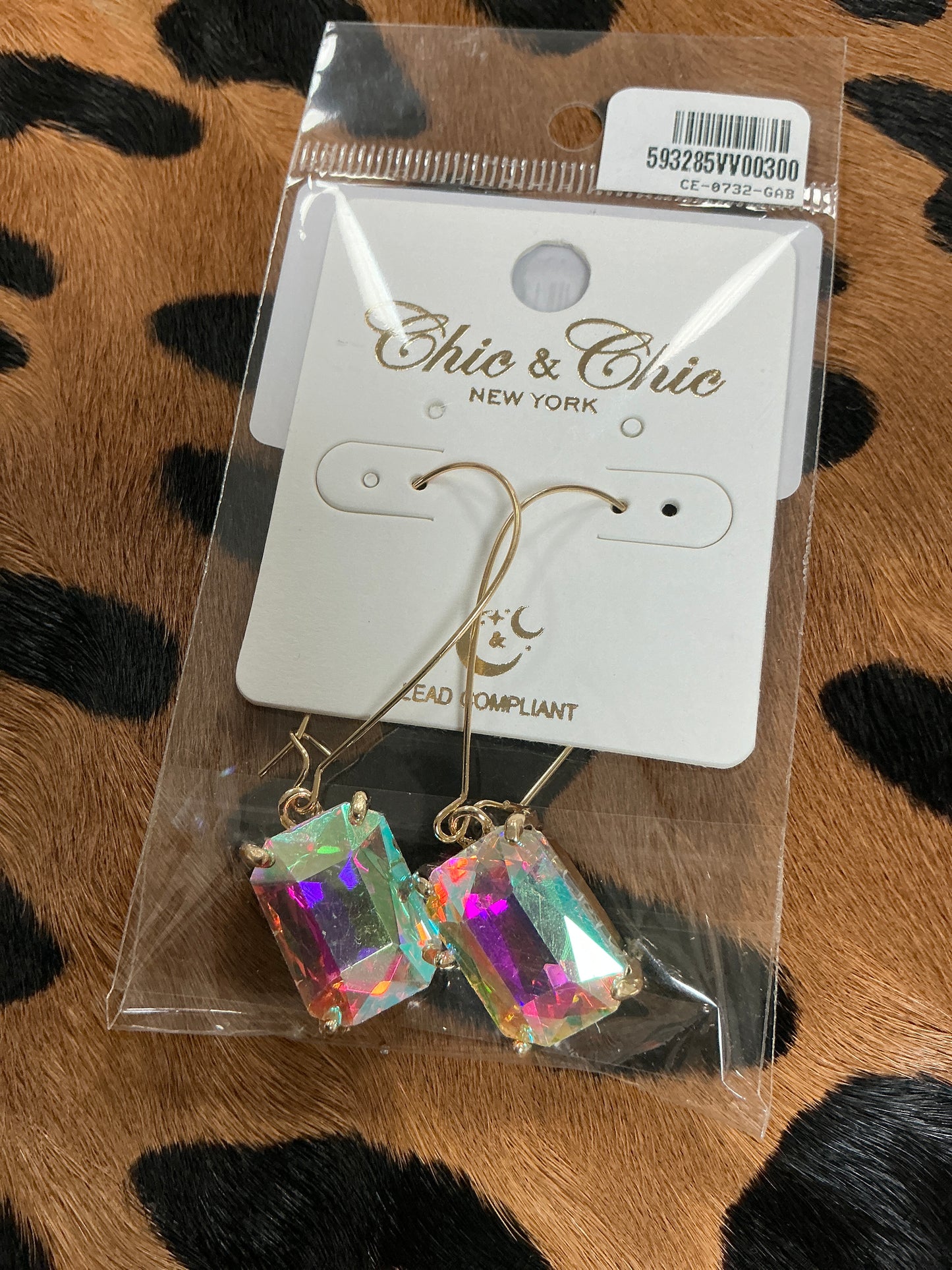 Rectangle Rhinestone Earrings